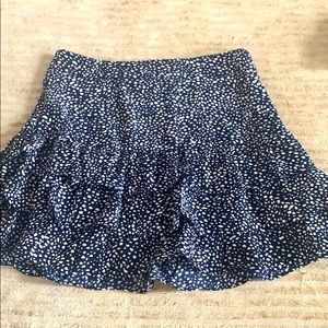 Navy Ruffle Mini Skirt